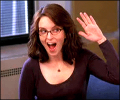 tina fey high fiving